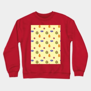 Christmas gift boxes isometry on yellow back Crewneck Sweatshirt